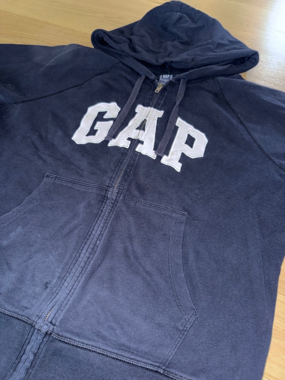 GAP Navy Hoodie with White Logo Sz XL - Picture 6 of 12